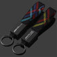 AMG / BMW ///M Rectangle Black Keychain – Premium Leather & Metal Car Keyring for Mercedes-Benz AMG & BMW M | 166mm