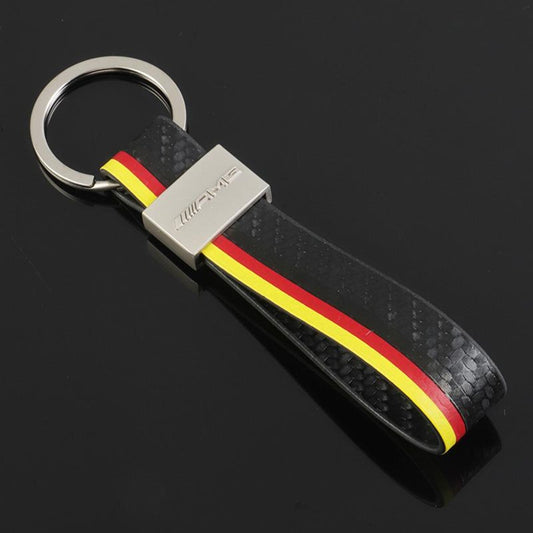 Middle Stripe Colored Tape Car Keychain | AMG, ///M & S Line Metal Key Ring | Premium Auto Keychain Gift (120mm, 18g)