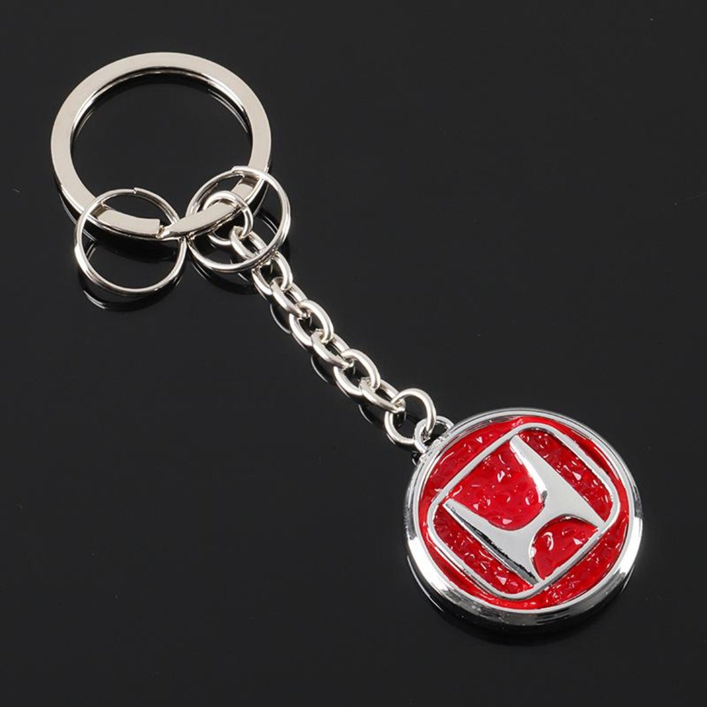 Honda Rhinestone Keychain – Premium Crystal Car Key Ring for Honda – Black, Red, White & Blue Luxury Key Holder