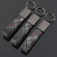 Rectangle Black Leather Keychain for Mercedes-Benz, BMW & Volkswagen – Premium Metal Car Keyring | 158mm