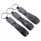Rectangle Black Leather Keychain for Mercedes-Benz, BMW & Volkswagen – Premium Metal Car Keyring | 158mm