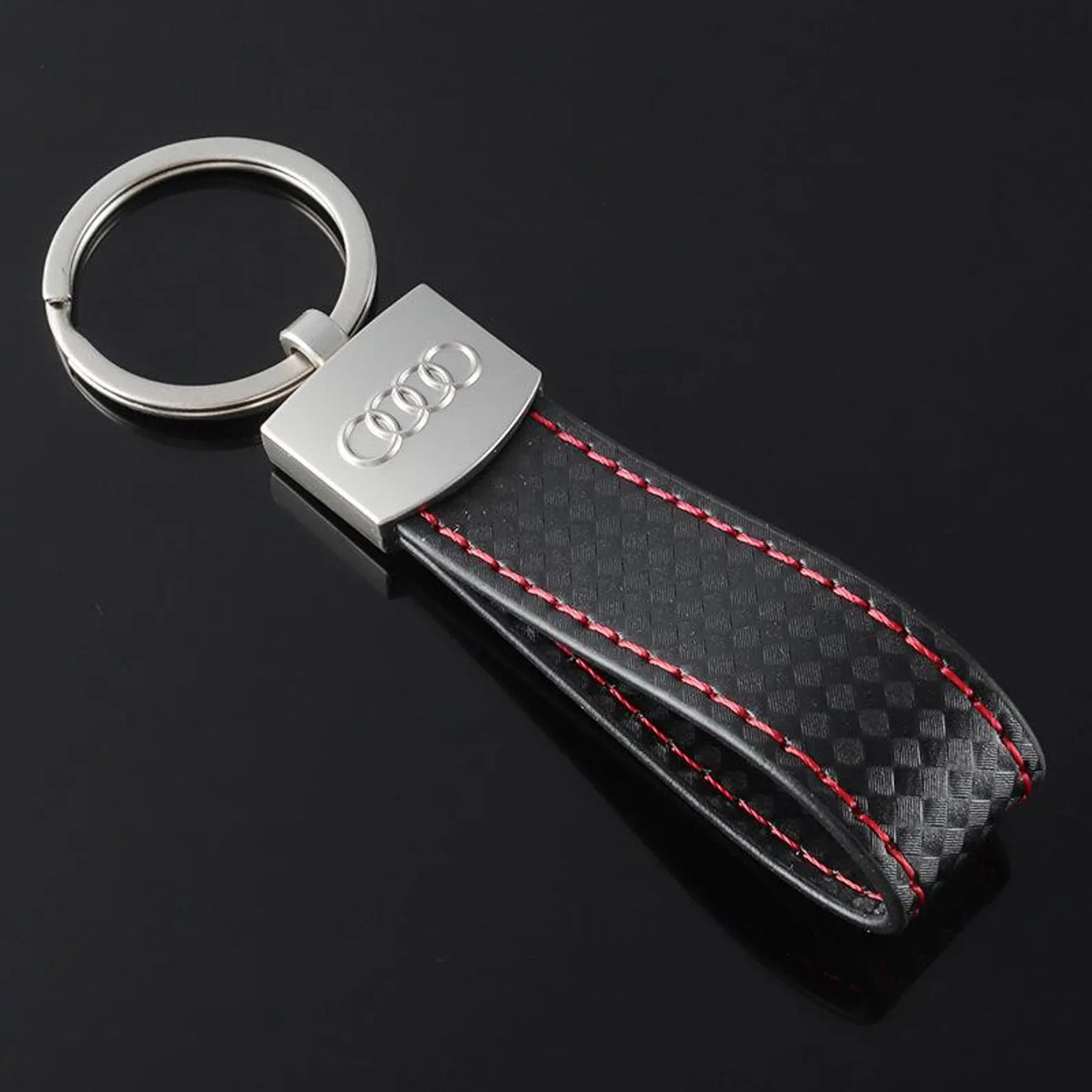 Luxury Metal Car Keychain – Audi & Mercedes-Benz Key Ring – Premium Key Holder in Black & Silver