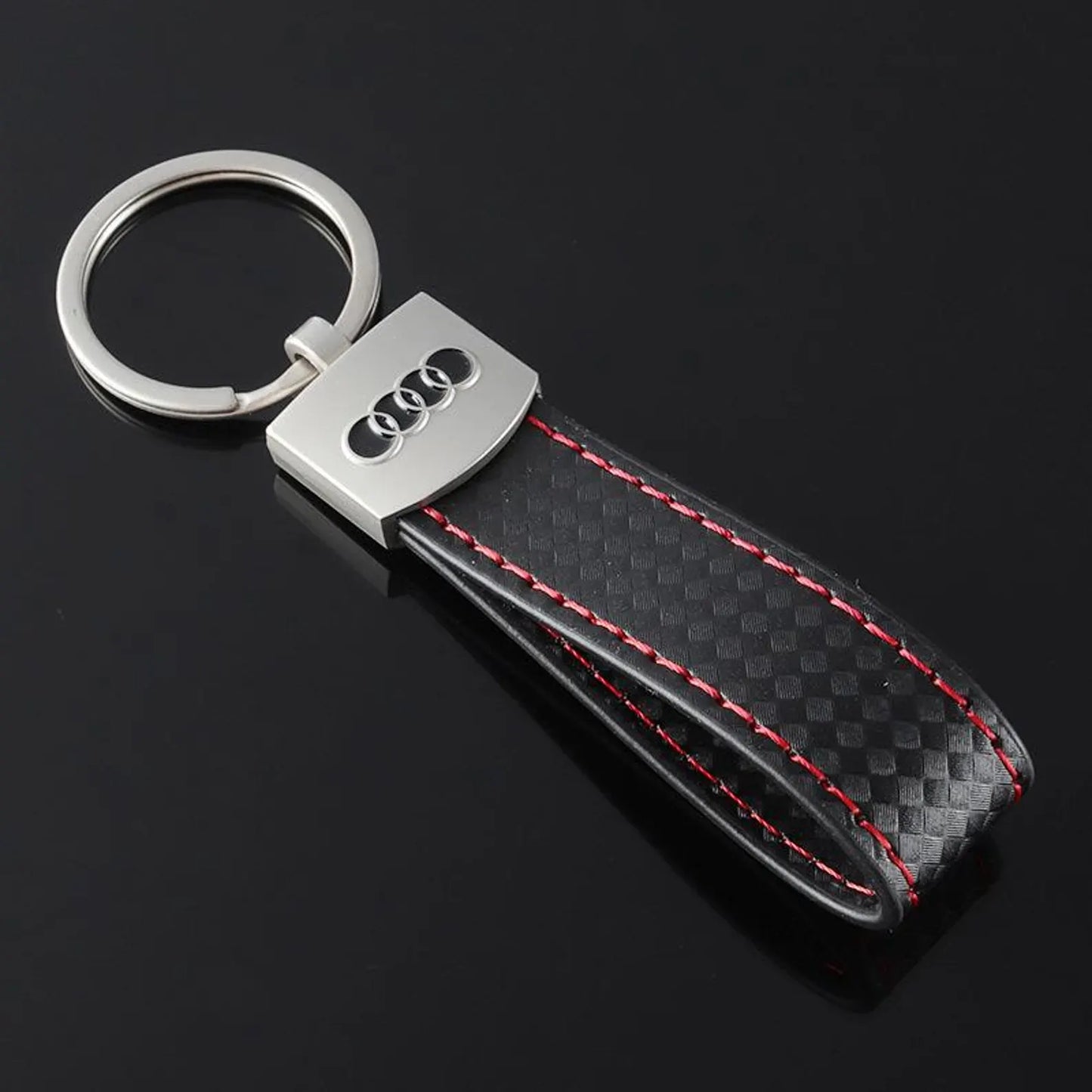 Luxury Metal Car Keychain – Audi & Mercedes-Benz Key Ring – Premium Key Holder in Black & Silver