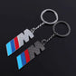 BMW Metal Carbon Fiber Keychain – Premium Car Key Ring in Silver & Black – Luxury BMW Key Holder