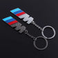 BMW Metal Carbon Fiber Keychain – Premium Car Key Ring in Silver & Black – Luxury BMW Key Holder