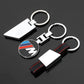 BMW Metal & Leather Keychain – Premium BMW ///M & ALPINA Logo Key Ring | White Blue, Black, Silver | 90×34mm | 37g