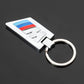 BMW Metal & Leather Keychain – Premium BMW ///M & ALPINA Logo Key Ring | White Blue, Black, Silver | 90×34mm | 37g