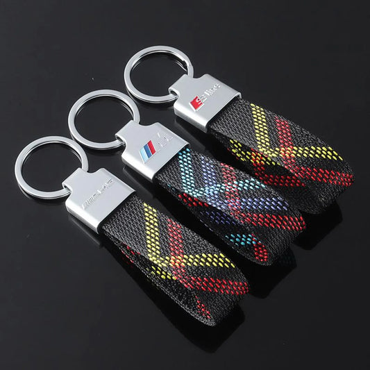 Vest Hook Silver Keychain for Mercedes AMG, BMW ///M & Audi S Line – Premium Metal Car Keyring with Quick Clip | 115mm