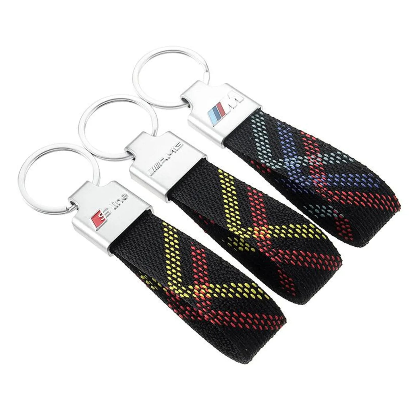 Vest Hook Silver Keychain for Mercedes AMG, BMW ///M & Audi S Line – Premium Metal Car Keyring with Quick Clip | 115mm