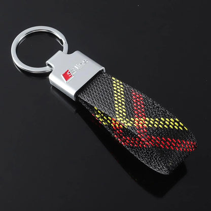 Vest Hook Silver Keychain for Mercedes AMG, BMW ///M & Audi S Line – Premium Metal Car Keyring with Quick Clip | 115mm