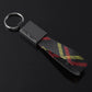 Rectangle Black Leather Keychain for Mercedes AMG, BMW ///M, Audi RS, Audi S Line & Volkswagen R – Premium Metal Car Keyring | 166mm