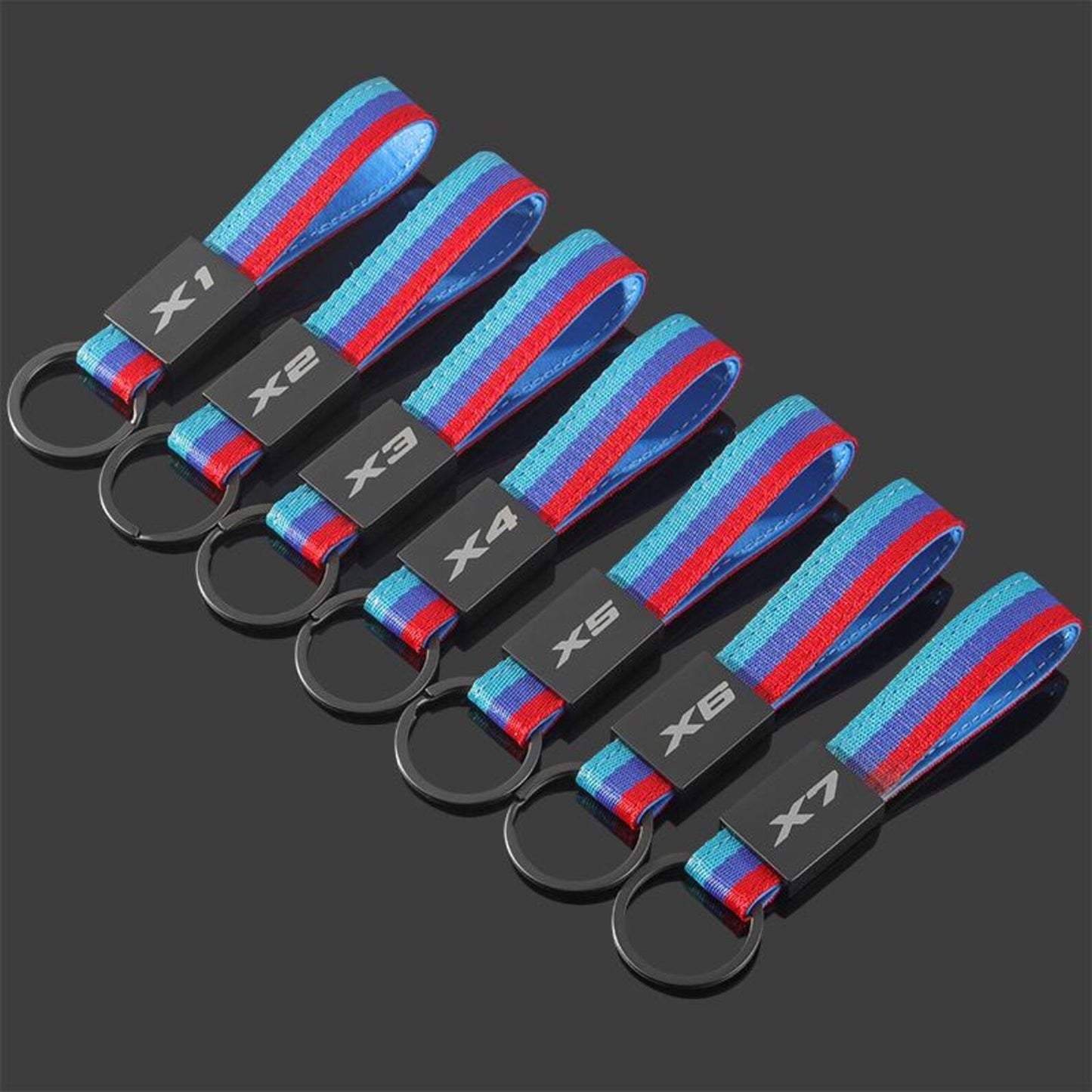 BMW X Series Black Logo Keychain – Premium Metal Car Key Ring for X1 X2 X3 X4 X5 X6 X7 – Luxury Key Holder