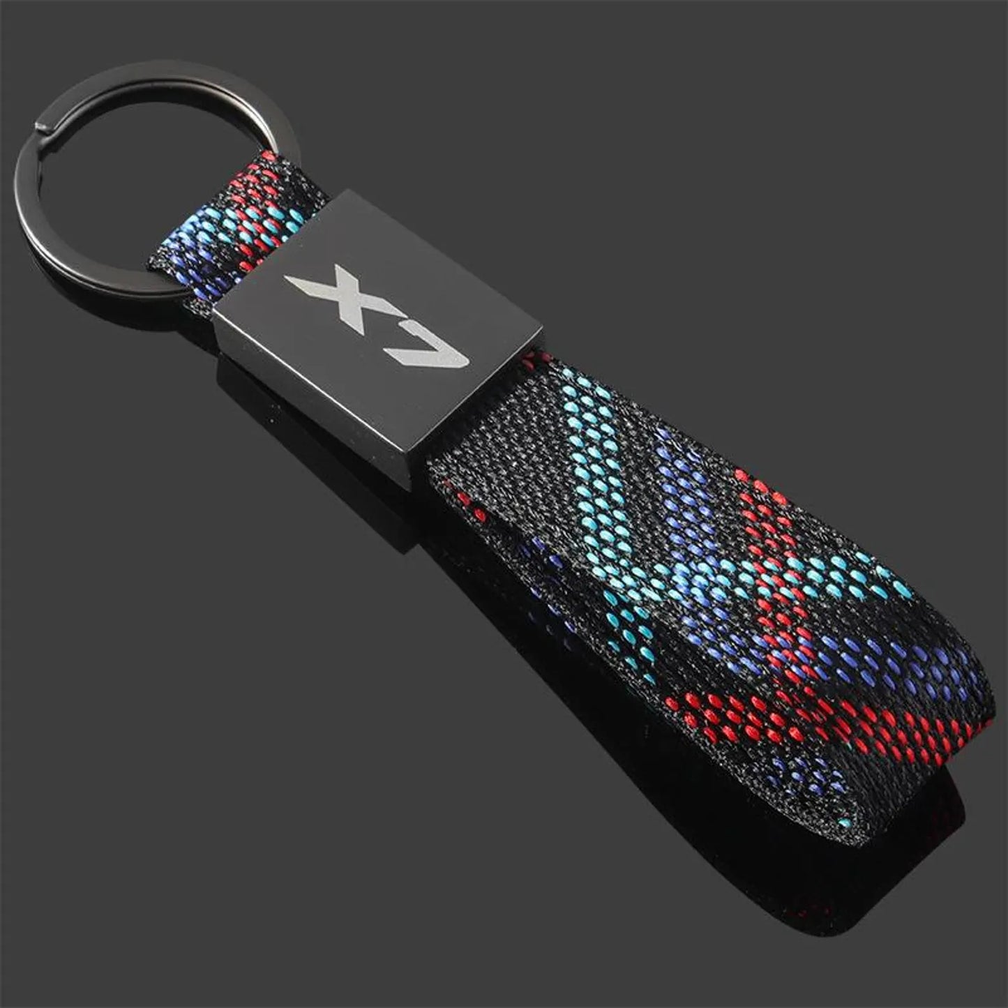Rectangle Black Metal Keychain – Premium Car Logo Key Ring | X1 X2 X3 X4 X5 X6 X7 | 166×24mm | 38g Heavy Duty Key Chain