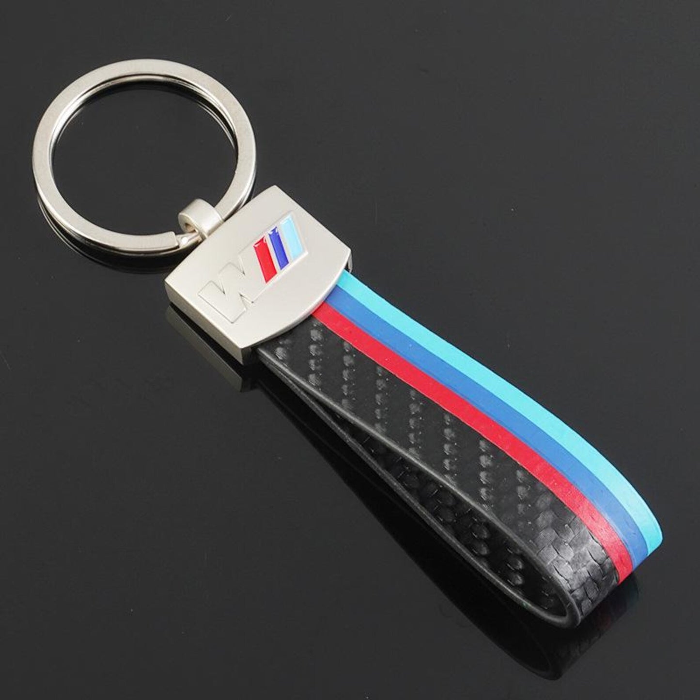Arch Hook Colored Leather Car Keychain | AMG, ///M & S Line Metal Key Ring | Premium Auto Keychain Gift (115mm, 19g)