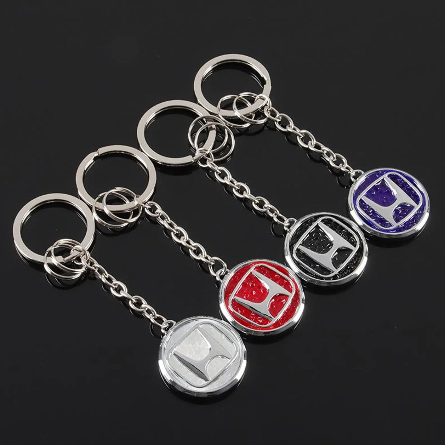 Honda Rhinestone Keychain – Premium Crystal Car Key Ring for Honda – Black, Red, White & Blue Luxury Key Holder
