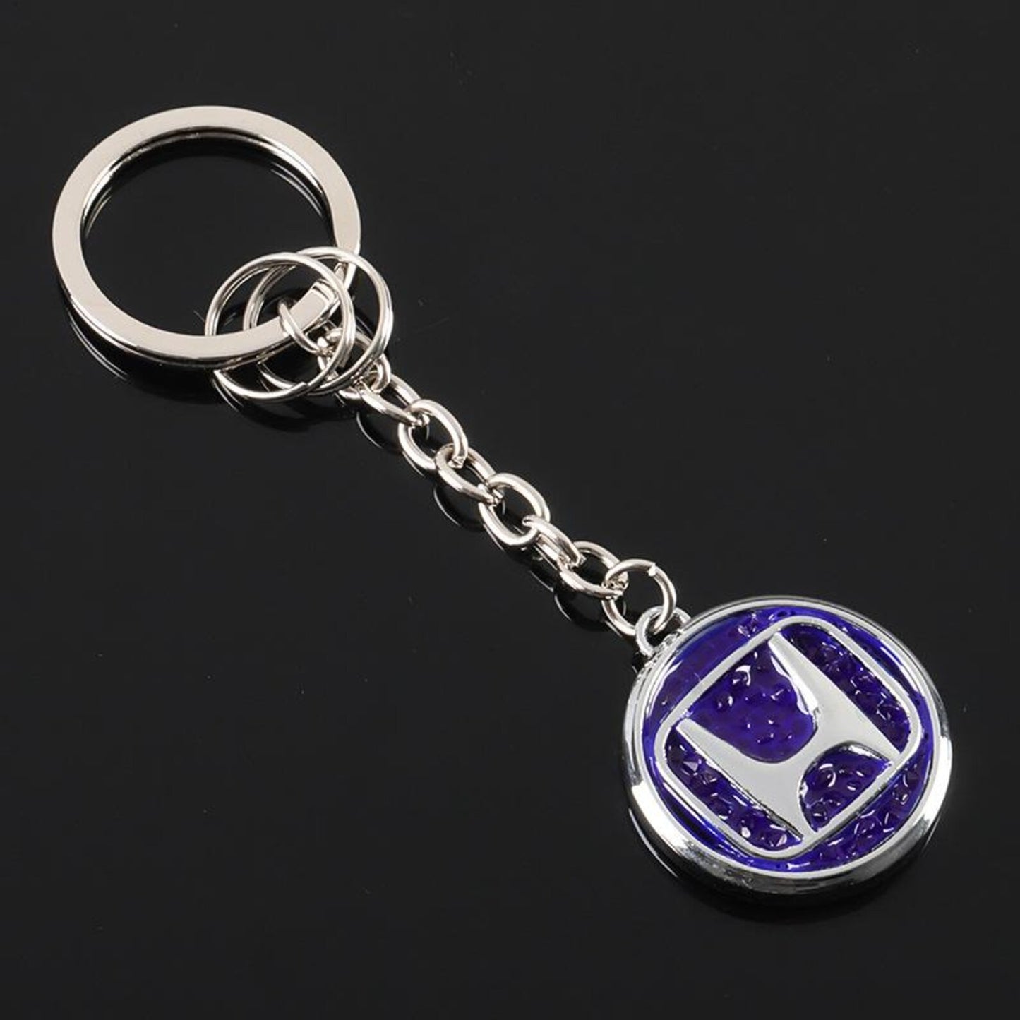 Honda Rhinestone Keychain – Premium Crystal Car Key Ring for Honda – Black, Red, White & Blue Luxury Key Holder