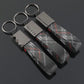 Rectangle Black Leather Keychain for Mercedes-Benz, BMW & Volkswagen – Premium Metal Car Keyring | 158mm
