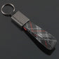 Rectangle Black Leather Keychain for Mercedes-Benz, BMW & Volkswagen – Premium Metal Car Keyring | 158mm