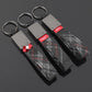 Rectangle Black Leather Keychain for Mercedes-Benz, BMW & Volkswagen – Premium Metal Car Keyring | 158mm