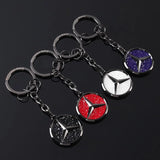 Mercedes Rhinestone Keychain – Luxury Metal Car Key Ring for Mercedes-Benz | Black, Red, White & Blue | 109mm