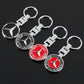 Mercedes-Benz Star Metal Keychain – Premium Wheat Pattern Logo Key Ring | Black Gold, Black Red & Full Red | 90×35mm | 30g