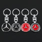 Mercedes-Benz Star Metal Keychain – Premium Wheat Pattern Logo Key Ring | Black Gold, Black Red & Full Red | 90×35mm | 30g