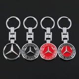 Mercedes-Benz Star Metal Keychain – Premium Wheat Pattern Logo Key Ring | Black Gold, Black Red & Full Red | 90×35mm | 30g
