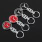 Mercedes-Benz Star Metal Keychain – Premium Wheat Pattern Logo Key Ring | Black Gold, Black Red & Full Red | 90×35mm | 30g