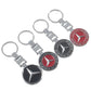 Mercedes-Benz Star Metal Keychain – Premium Wheat Pattern Logo Key Ring | Black Gold, Black Red & Full Red | 90×35mm | 30g