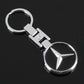 Mercedes-Benz Star Metal Keychain – Premium Wheat Pattern Logo Key Ring | Black Gold, Black Red & Full Red | 90×35mm | 30g