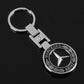 Mercedes-Benz Star Metal Keychain – Premium Wheat Pattern Logo Key Ring | Black Gold, Black Red & Full Red | 90×35mm | 30g