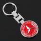 Mercedes-Benz Star Metal Keychain – Premium Wheat Pattern Logo Key Ring | Black Gold, Black Red & Full Red | 90×35mm | 30g