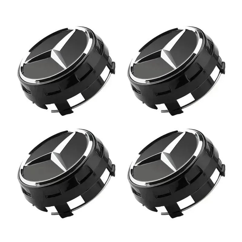 Mercedes-Benz Wheel Center Caps Pack of 4 – 60mm, 75mm, 144mm, 146mm, 154mm & 163mm OEM Style Replacement Hub Caps for Mercedes Wheels