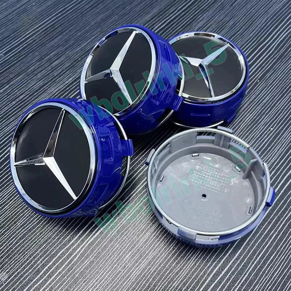 Mercedes-Benz Wheel Center Caps Pack of 4 – 60mm, 75mm, 144mm, 146mm, 154mm & 163mm OEM Style Replacement Hub Caps for Mercedes Wheels