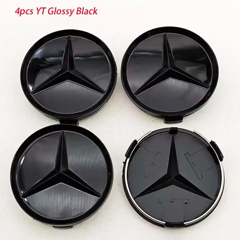 Mercedes-Benz Wheel Center Caps Pack of 4 – 60mm, 75mm, 144mm, 146mm, 154mm & 163mm OEM Style Replacement Hub Caps for Mercedes Wheels