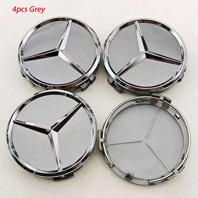Mercedes-Benz Wheel Center Caps Pack of 4 – 60mm, 75mm, 144mm, 146mm, 154mm & 163mm OEM Style Replacement Hub Caps for Mercedes Wheels
