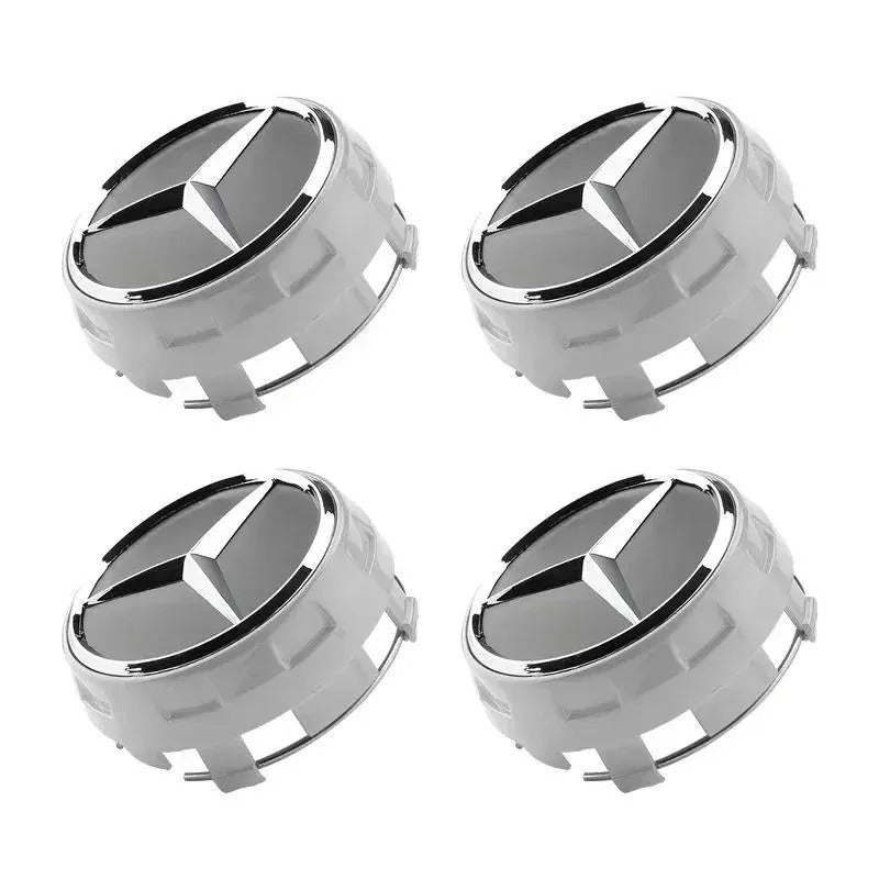 Mercedes-Benz Wheel Center Caps Pack of 4 – 60mm, 75mm, 144mm, 146mm, 154mm & 163mm OEM Style Replacement Hub Caps for Mercedes Wheels