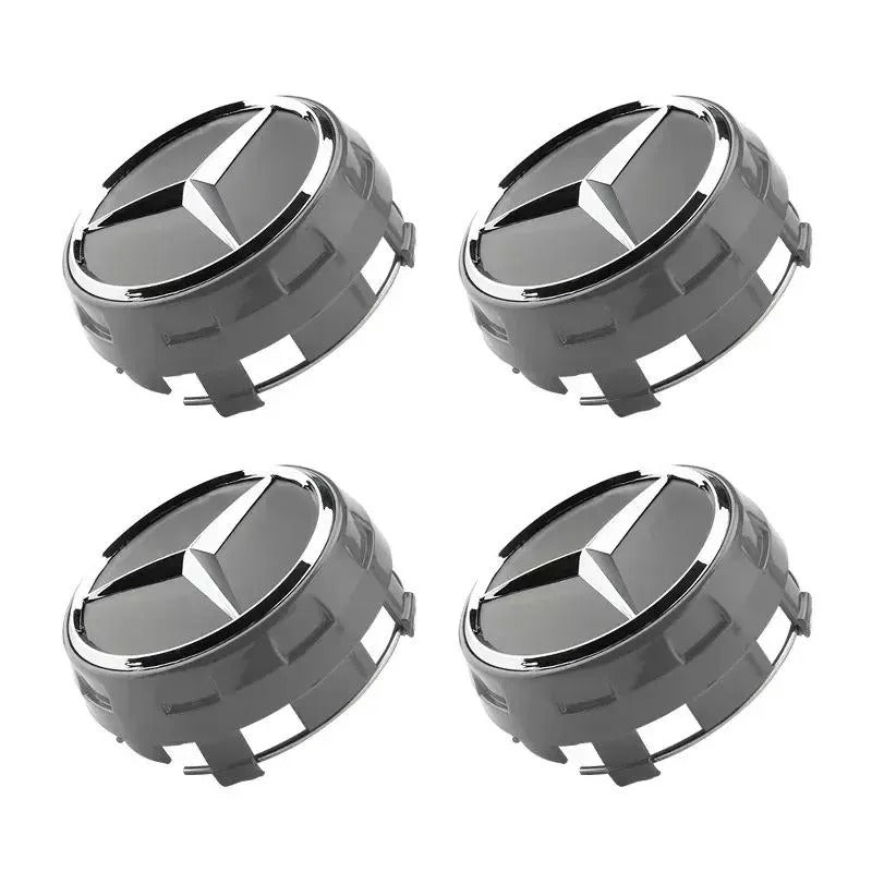 Mercedes-Benz Wheel Center Caps Pack of 4 – 60mm, 75mm, 144mm, 146mm, 154mm & 163mm OEM Style Replacement Hub Caps for Mercedes Wheels