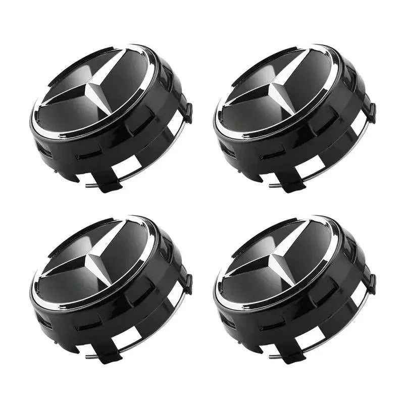 Mercedes-Benz Wheel Center Caps Pack of 4 – 60mm, 75mm, 144mm, 146mm, 154mm & 163mm OEM Style Replacement Hub Caps for Mercedes Wheels