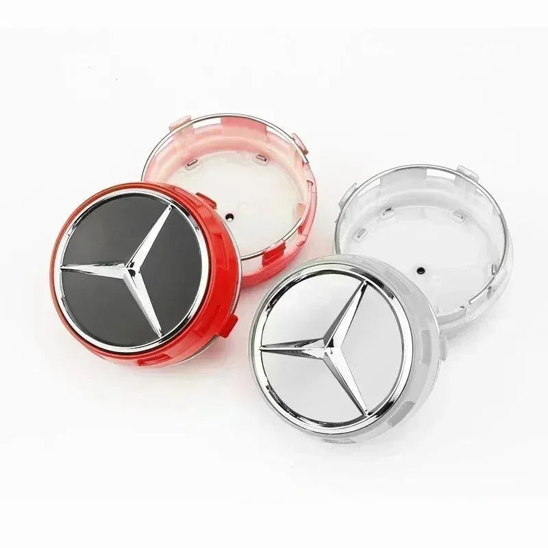 Mercedes-Benz Wheel Center Caps Pack of 4 – 60mm, 75mm, 144mm, 146mm, 154mm & 163mm OEM Style Replacement Hub Caps for Mercedes Wheels